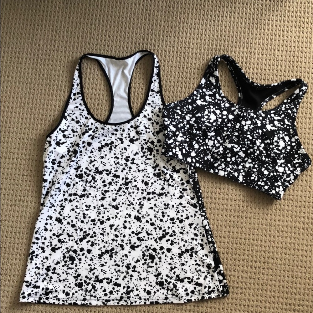 Fabletics tank/sports bra set, approx size Medium